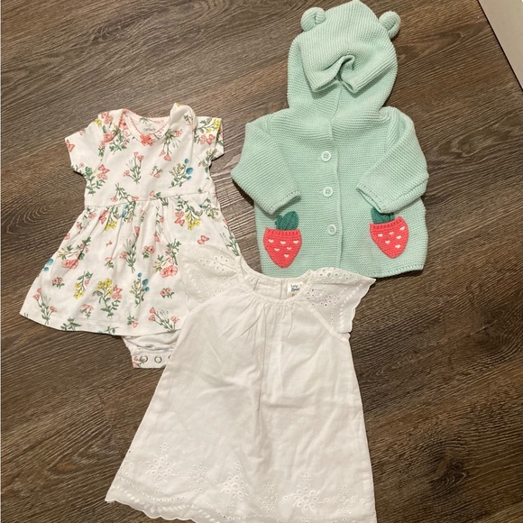 None Other - Bundle set of 2 dresses and strawberry cardigan